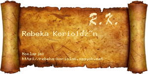 Rebeka Koriolán névjegykártya